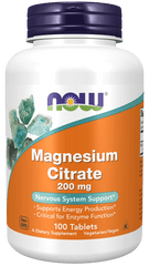 now Magnesium Citrate 200 mg 100 Tablets