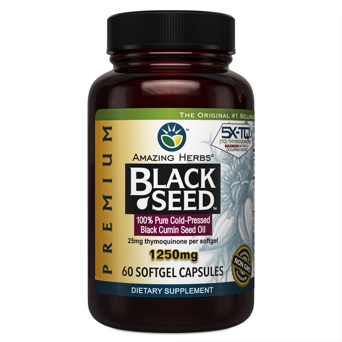 Amazing Herbs Black Seed Oil Premium 1250mg 60 soft gels