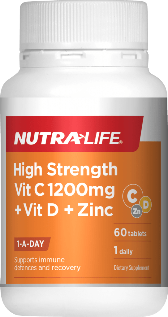 Nutralife High Strength Vitamin C plus Vitamin D &amp; Zinc 60 TABLETS