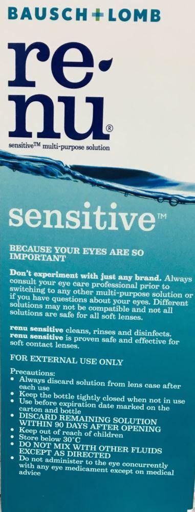 B&L Renu sensitive contact lens duo pack 710 ml - DominionRoadPharmacy