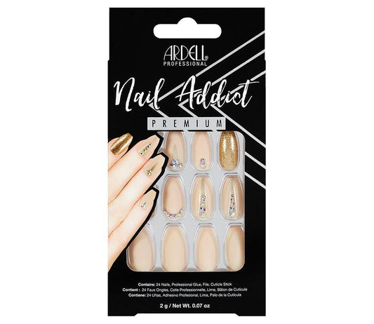 Ardell Nail Addict Artificial nail set- Nude Jeweled