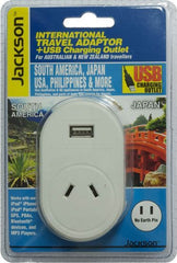 Jackson Outbound International Travel Adaptor-PTA8813 USB