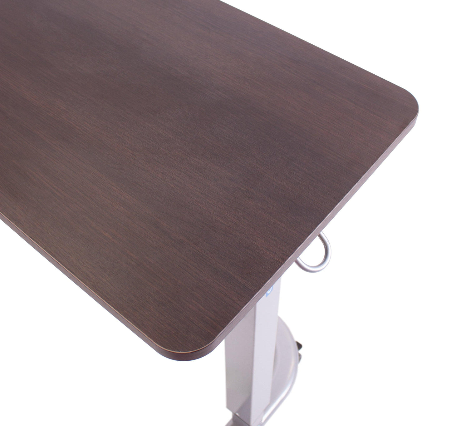 Roma U base overbed table with dark oak top