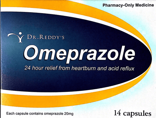 Dr.Reddy’s Omeprazole -14 capsules Heartburn and acid reflux - DominionRoadPharmacy