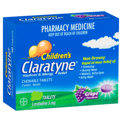 CLARATYNE CHILDRENS CHEWABLE GRAPE 10