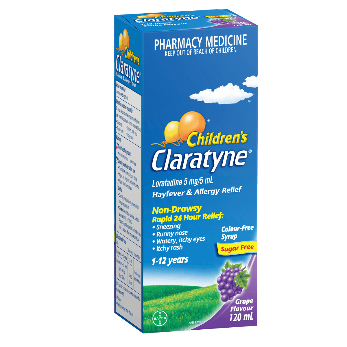 CLARATYNE CHILDRENS SYRUP GRAPE 120ML