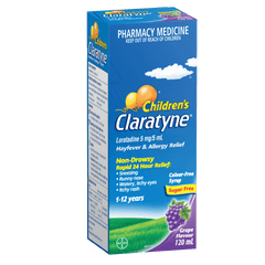 CLARATYNE CHILDRENS SYRUP GRAPE 120ML