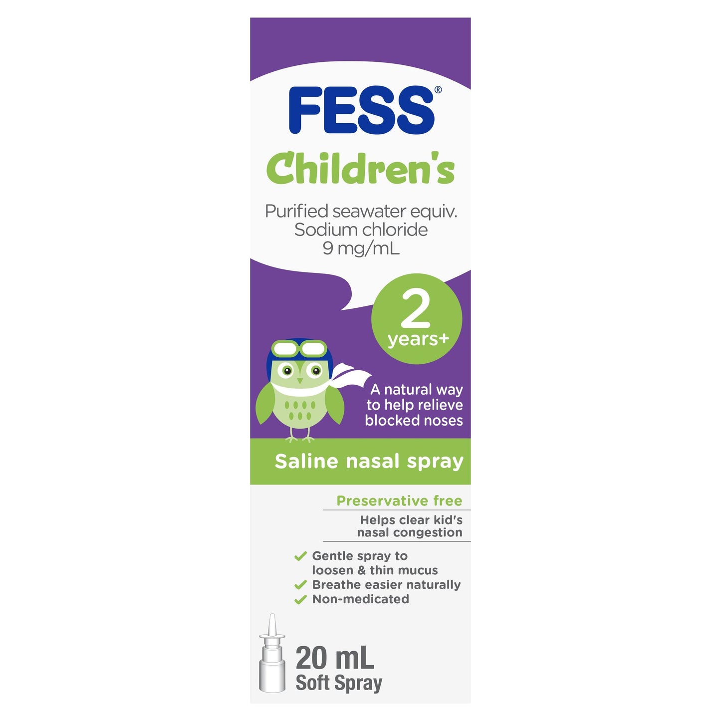 Fess Children's Nasal Saline Spray for Kids 20 ml