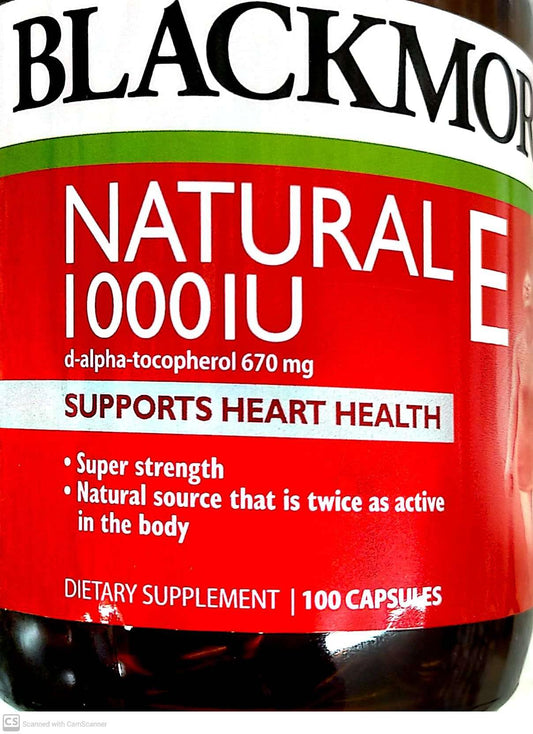Blackmores Natural Vitamin E 1000 IU 100 Caps Heart Health
