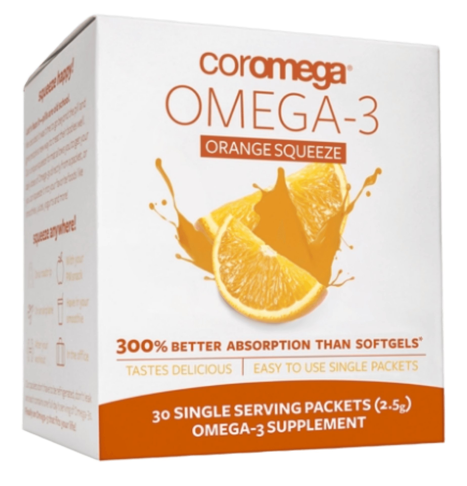 Coromega Omega-3  Squeeze - Orange 30 packets