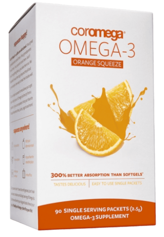 Coromega Omega-3  Squeeze - Orange 90 packets