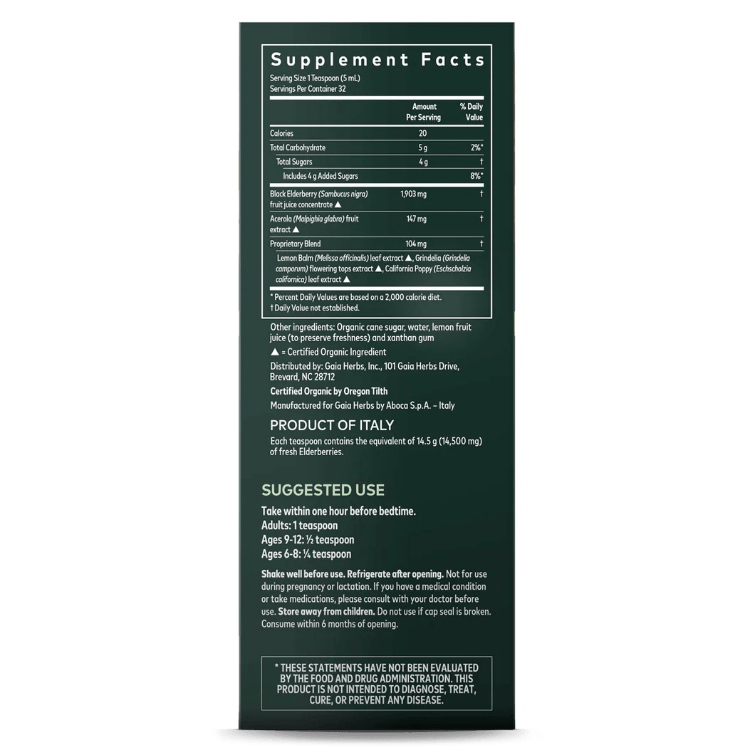 gaia Black Elderberry NightTime Syrup 89ml