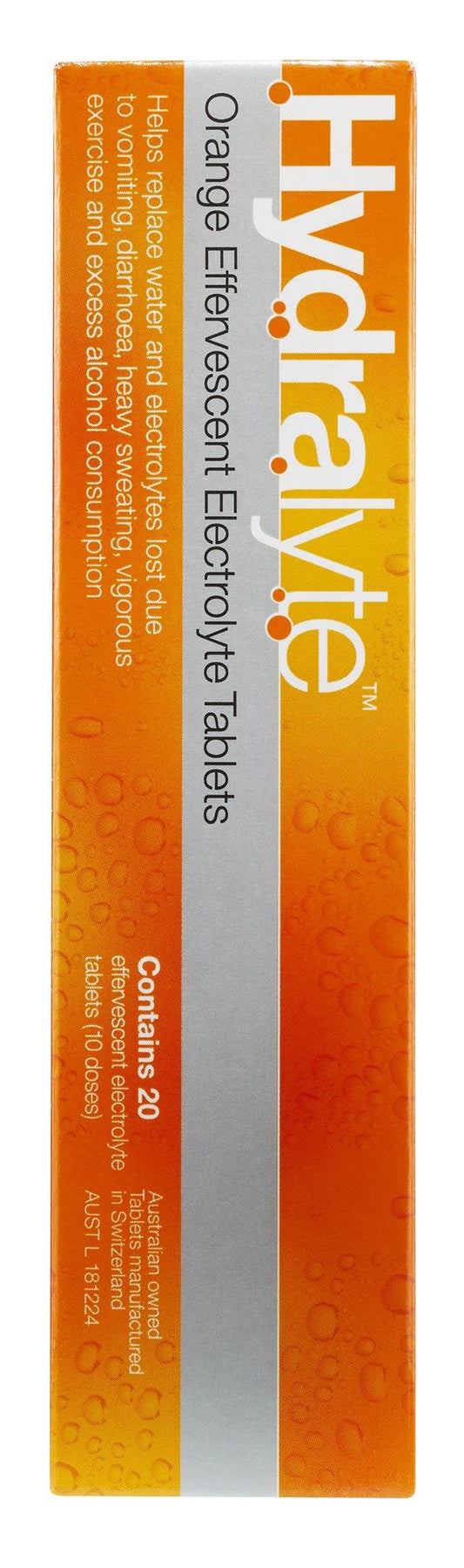 Hydralyte Effervescent Electrolyte Tablets 20 pk Orange