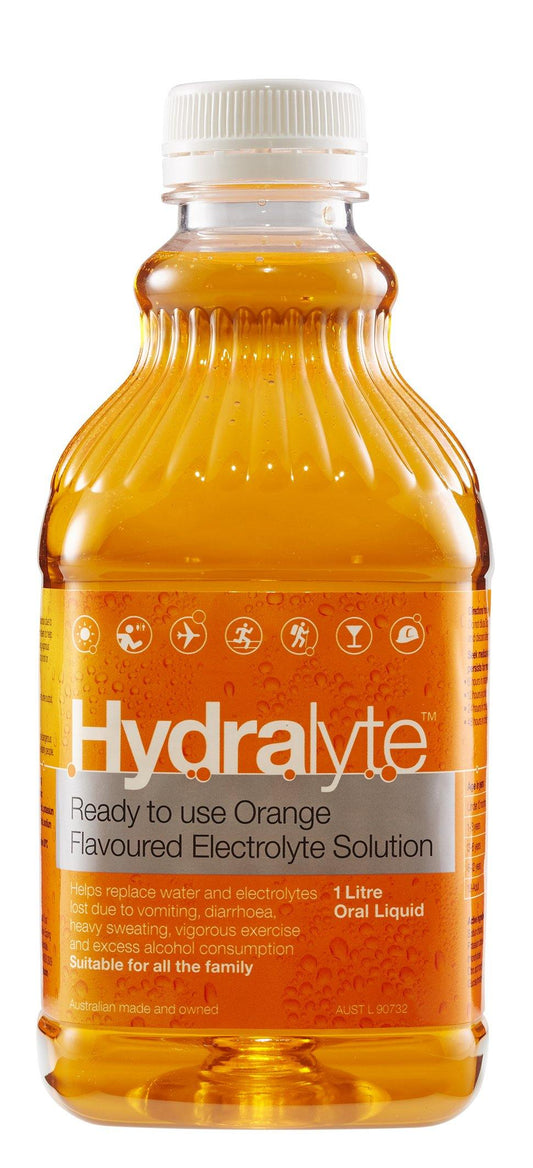 Hydralyte Ready to Drink Orange Flavoured Electrolyte Solution 1 litre