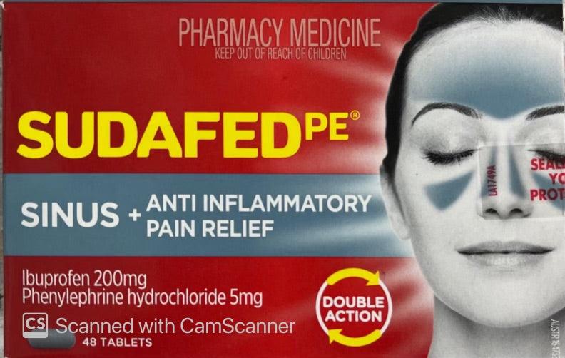 Sudafed PE Sinus + Anti Inflammatory Pain Relief 48 tablets