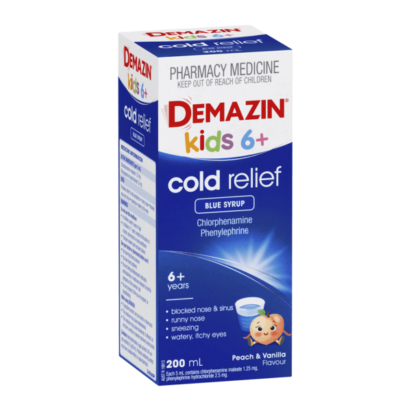 Demazin Kids 6+ Cold Relief Blue Syrup 200 ml