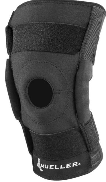 MUE5313 METAL TRIAXIAL HINGED WRAPAROUND KNEE BRACE WITH OPEN BACK TO PREVENT BUNCHING