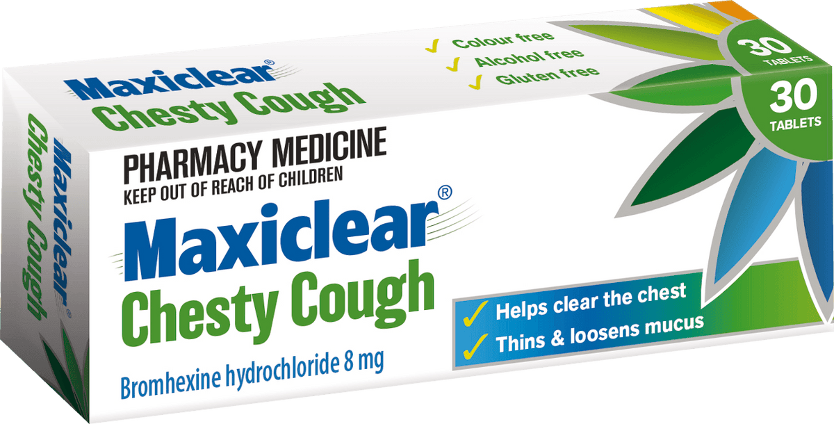 MAXICLEAR CHESTY COUGH TABLETS 8MG 30