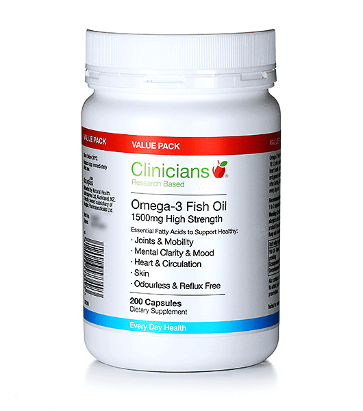 Clinicians Omega 3 Fish oil 1500mg 200 Capsules - DominionRoadPharmacy