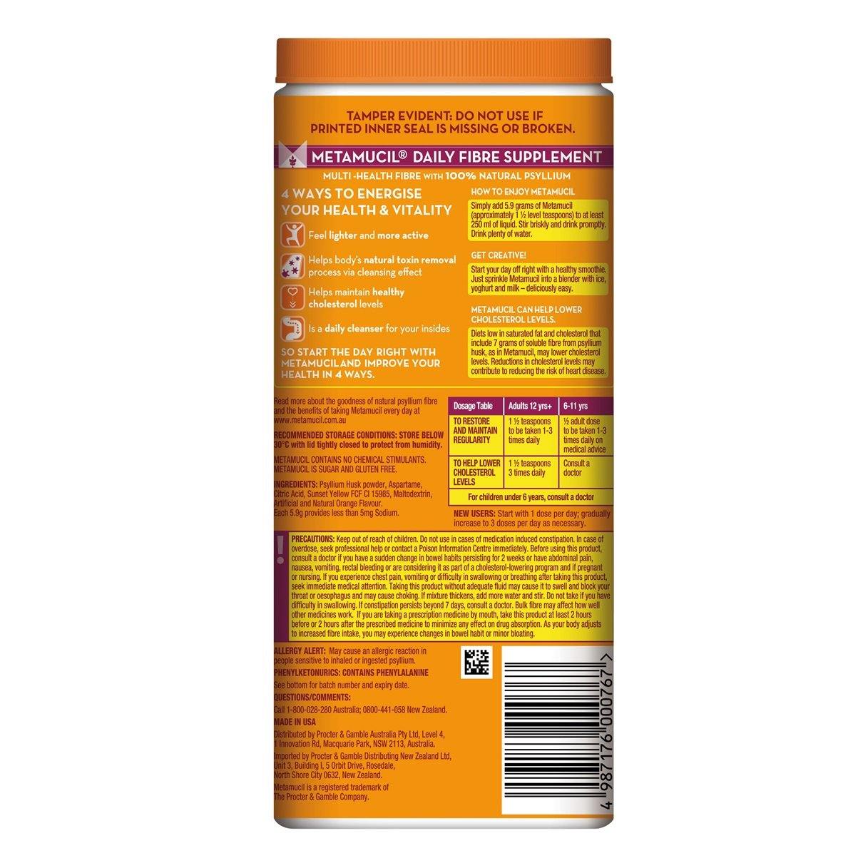 Metamucil fibre powder Orange flavour 283 gm