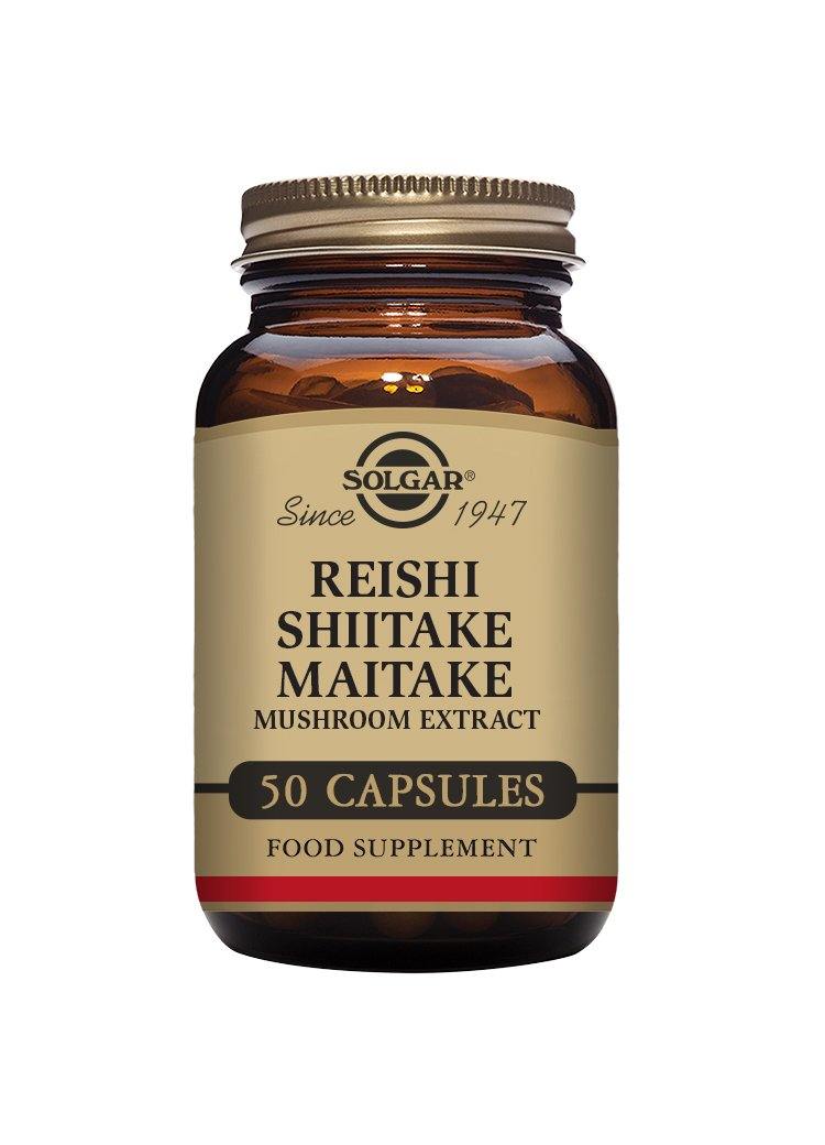 Solgar REISHI SHIITAKE MAITAKE MUSHROOM EXTRACT 50 vegetable capsules