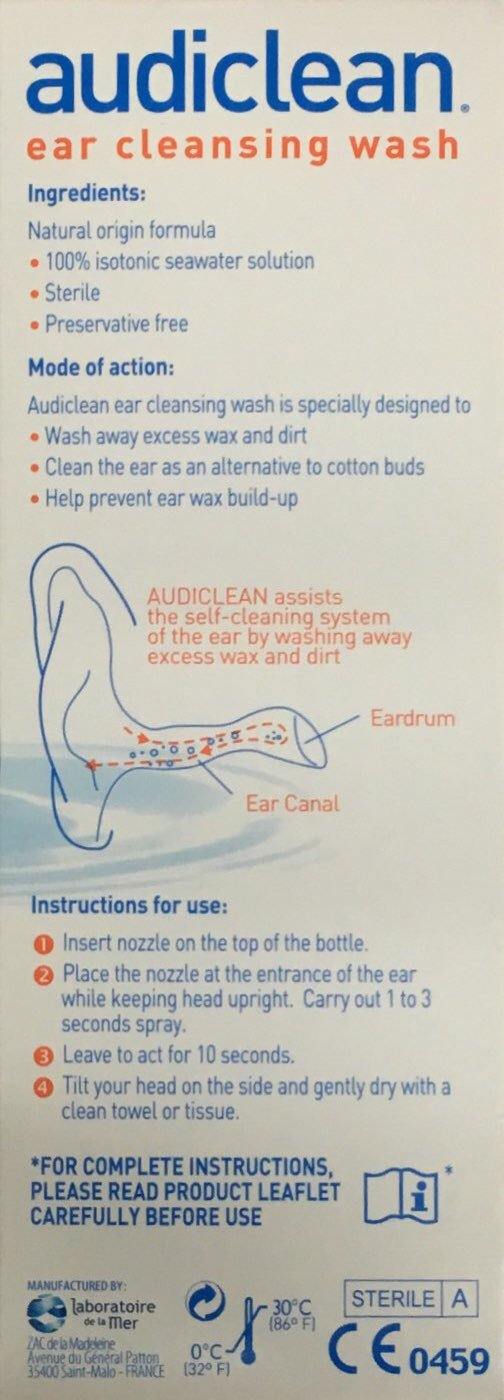 Audiclean Ear Cleansing Wash 60ml - DominionRoadPharmacy