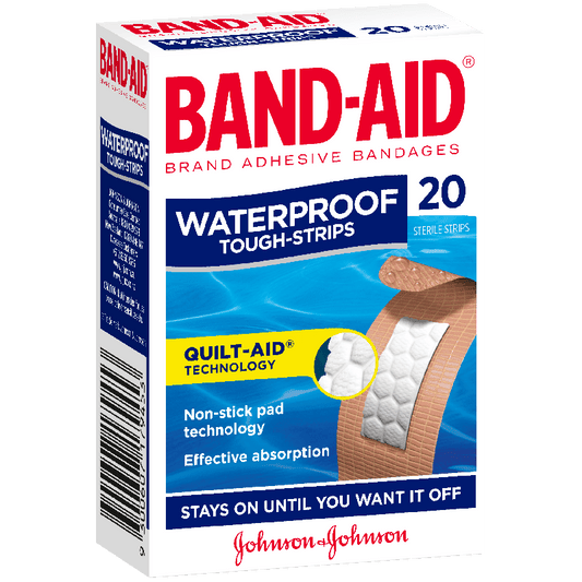 Band-Aid Tough Strips Waterproof - DominionRoadPharmacy