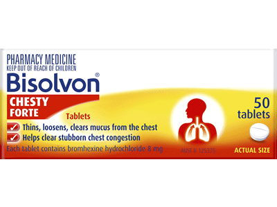 BISOLVON&reg; CHESTY FORTE 50 TABLETS - Pharmacy Medicine