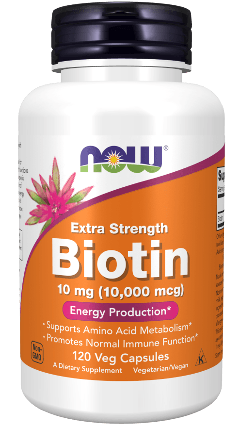 now Biotin Extra Strength 10 mg (10,00 mcg) 120 veg capsules