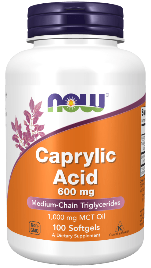 now Caprylic Acid 600mg 100 softgels