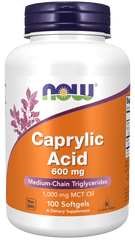 now Caprylic Acid 600mg 100 softgels