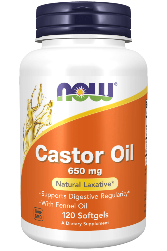 now Castor Oil 650mg 120 SoftGels