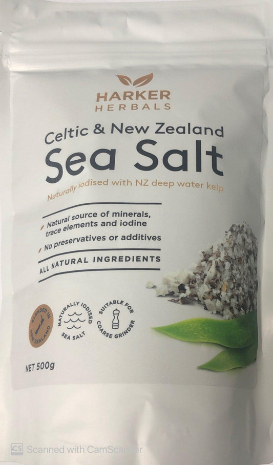 Harker Herbals Celtic &amp; NZ Natural Sea Salt 500g