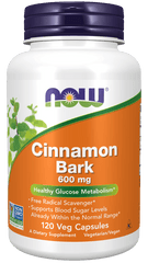 now Cinnamon Bark 600 mg 120 Veg Capsules