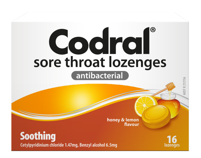 CODRAL Sore Throat Lozenges Honey & Lemon 16 Lozenges (2 Pack) - DominionRoadPharmacy