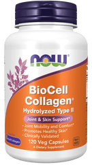 now BioCell Collagen Hydrolysed Type II 120 Veg Capsules