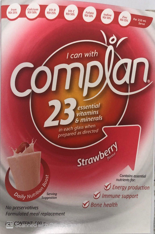 Complan Strawberry Flavour 23 Essential Vitamins and Minerals 500gm