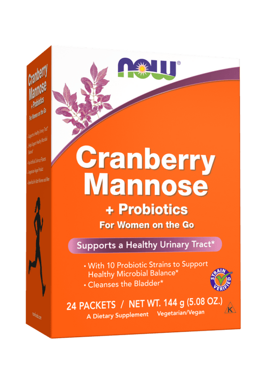 now Cranberry Mannose + Probiotics Packets 144 gm