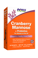 now Cranberry Mannose + Probiotics Packets 144 gm