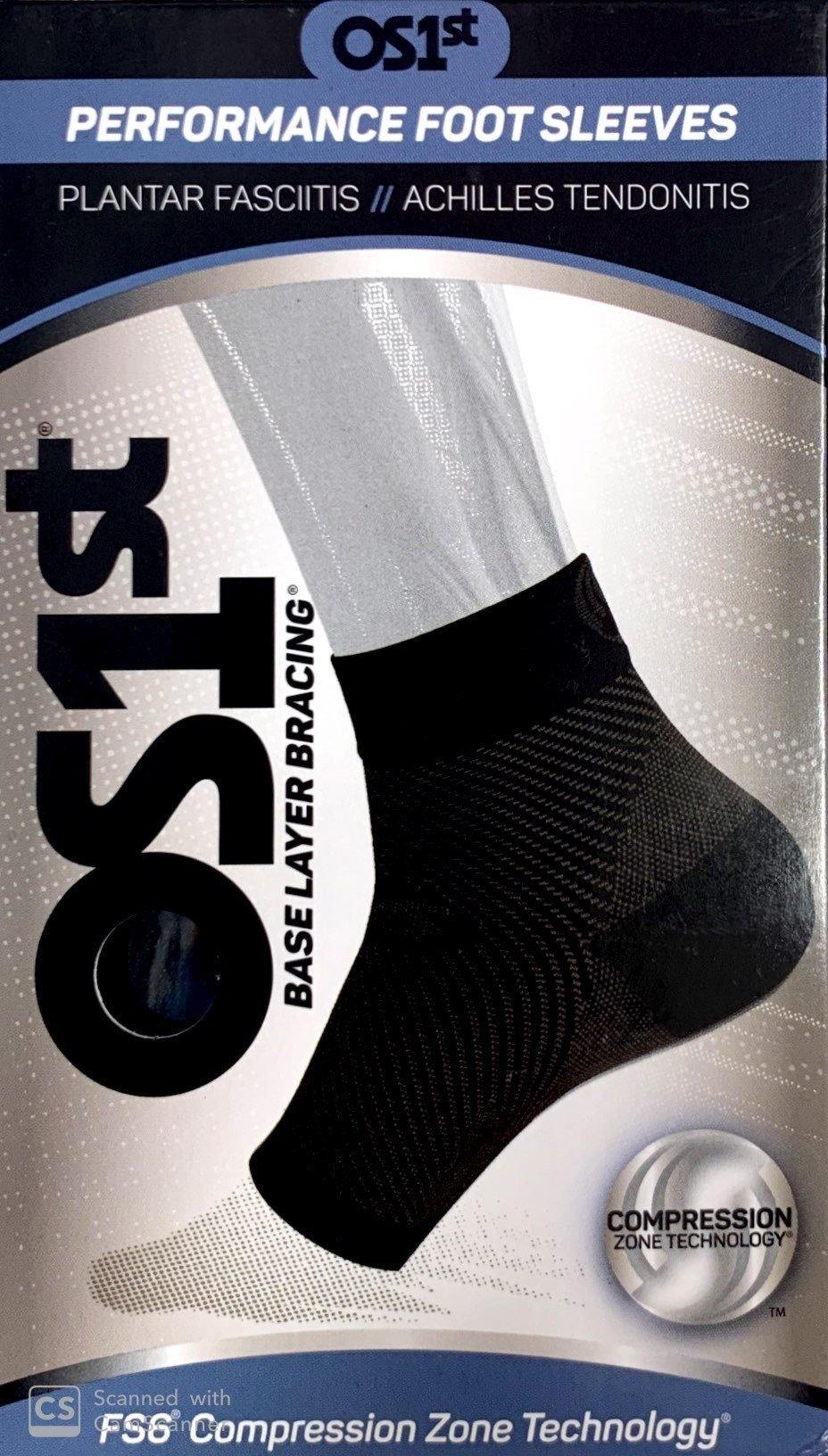 FS6 Compression Socks - Foot Sleeve One Pair (Size - S/M/L/XL) Color (Black / White) - DominionRoadPharmacy