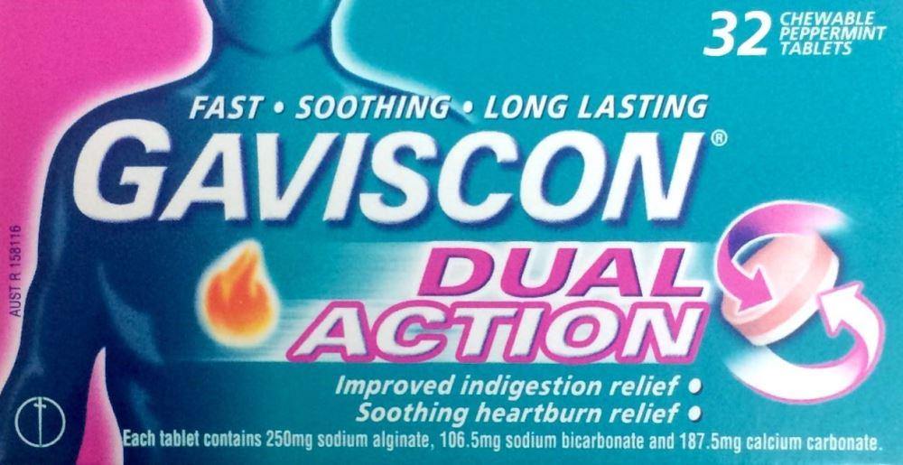 Gaviscon Dual Action 32 Chewable Peppermint Tablets