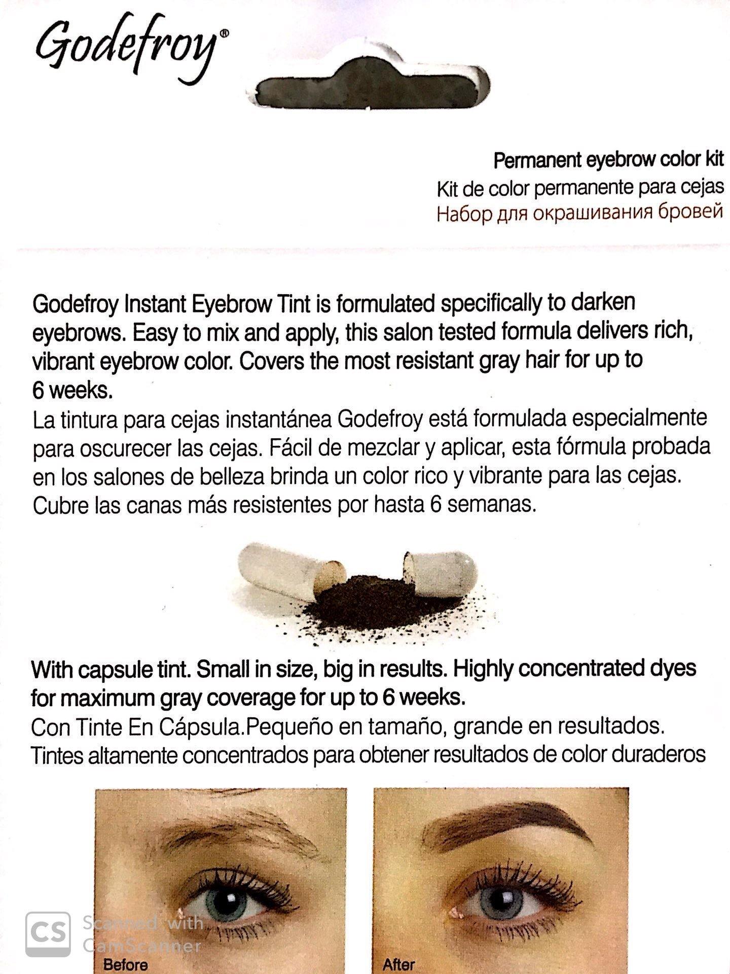 Godefroy Instant Eye Brow Tint Kit 6 Weeks Dark Brown