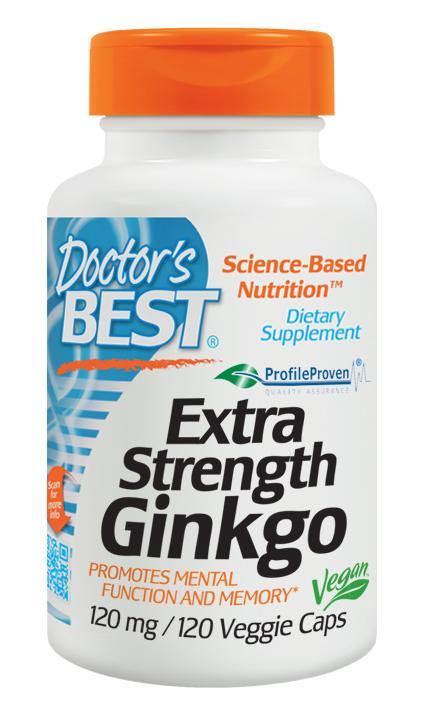 Doctor's Best Extra Strength Ginkgo (120mg) 120 Veggie Caps