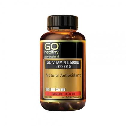 Go Healthy Go Vitamin E 500IU+COQ10 130 caps