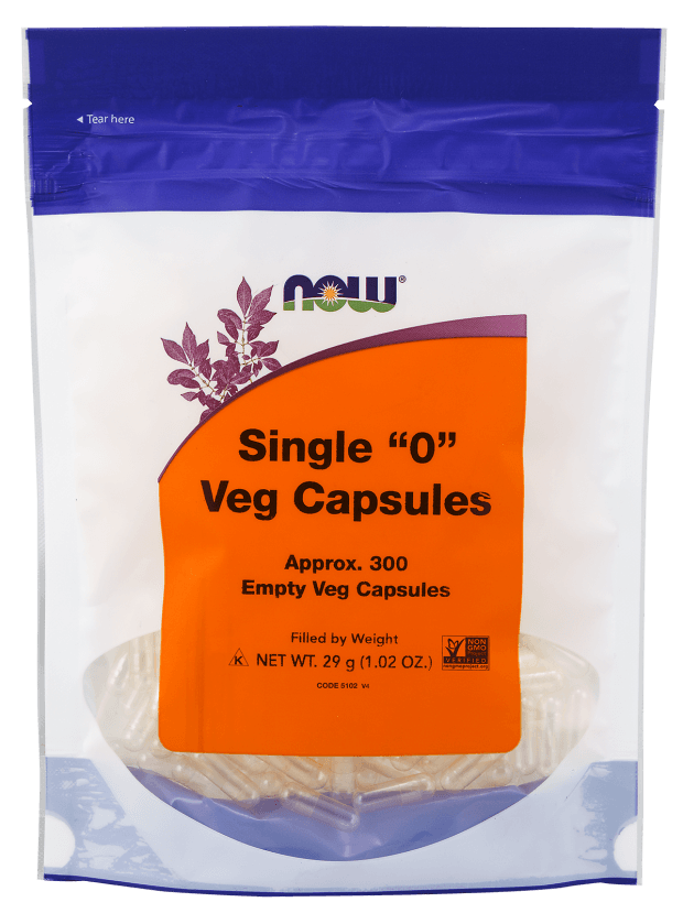 now Single &ldquo;0&rdquo; Veg Capsules Approx. 300 Empty