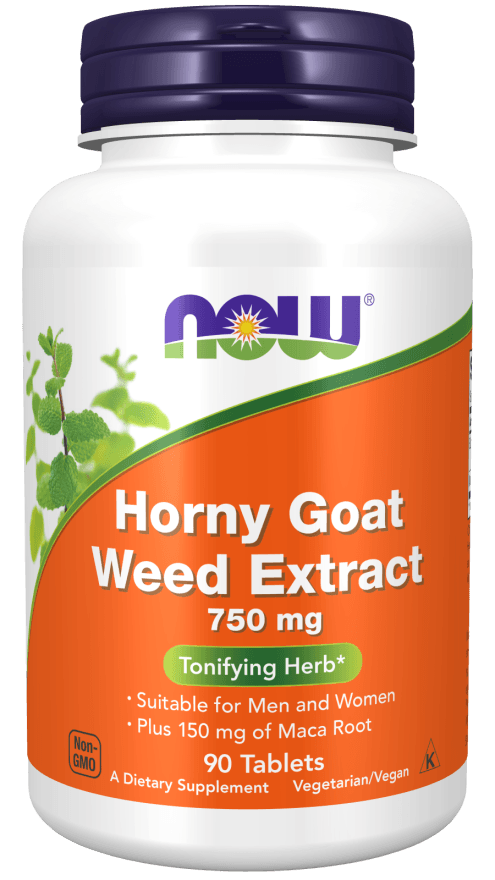 now Horny Goat Weed Extract 750 mg 90 Tablets