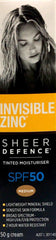 Invisible Zinc Sheer Defence SPF50 Tinted Moisturiser 50gm-Medium - DominionRoadPharmacy