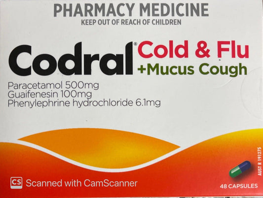 Codral Cold &amp; Flu Mucus Cough 48 Capsules
