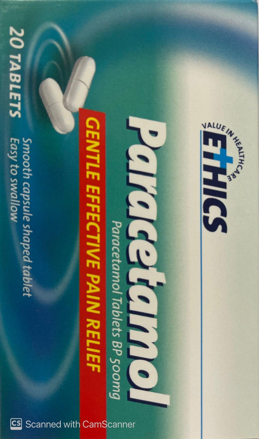 Ethics Paracetamol 500 mg 20 tablets
