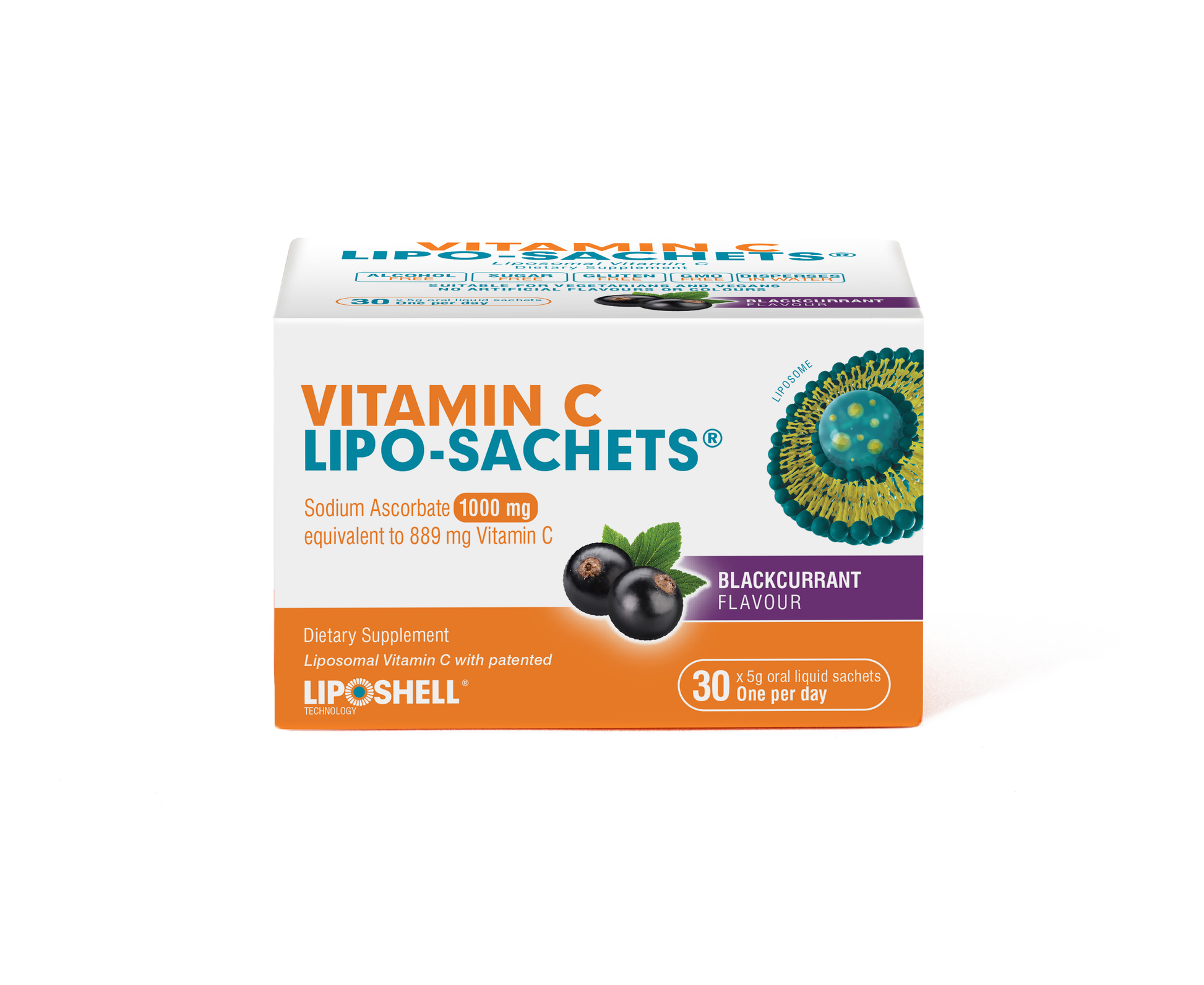 Liposhell Liposomal Vitamin C 1000 mg Blackcurrant 30 Sachets